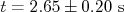 t=2.65 \pm 0.20 \text{ s}