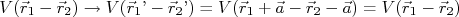 V(\vec{r}_1-\vec{r}_2) \rightarrow V(\vec{r}_1\text{